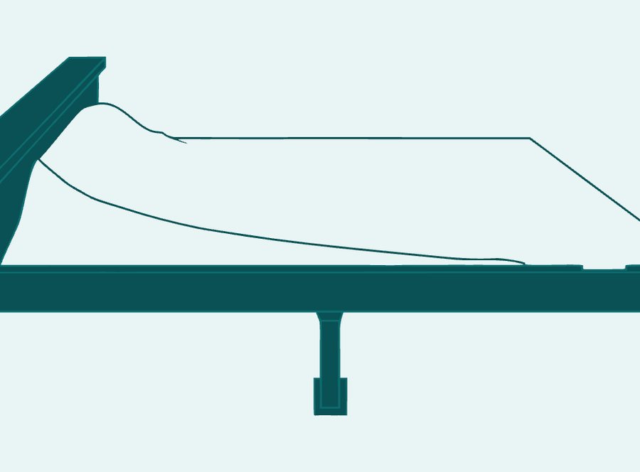 Section diagram of snow drifted against a parapet with an internal drain below.